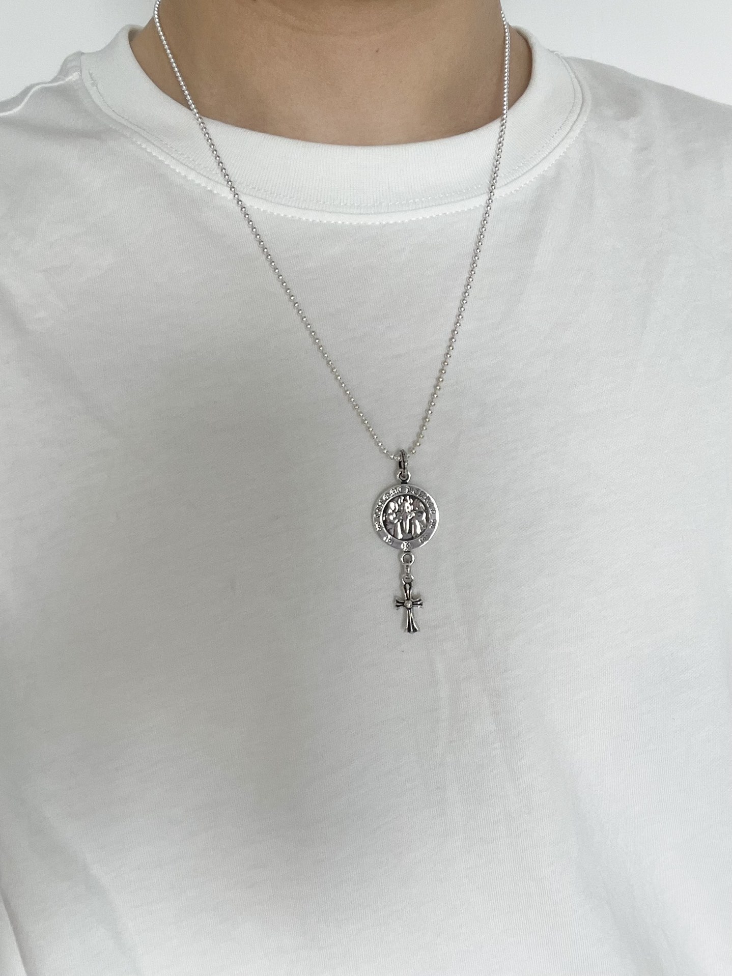 Chrome Hearts 克罗心 天使圆盘吊十字架 项链