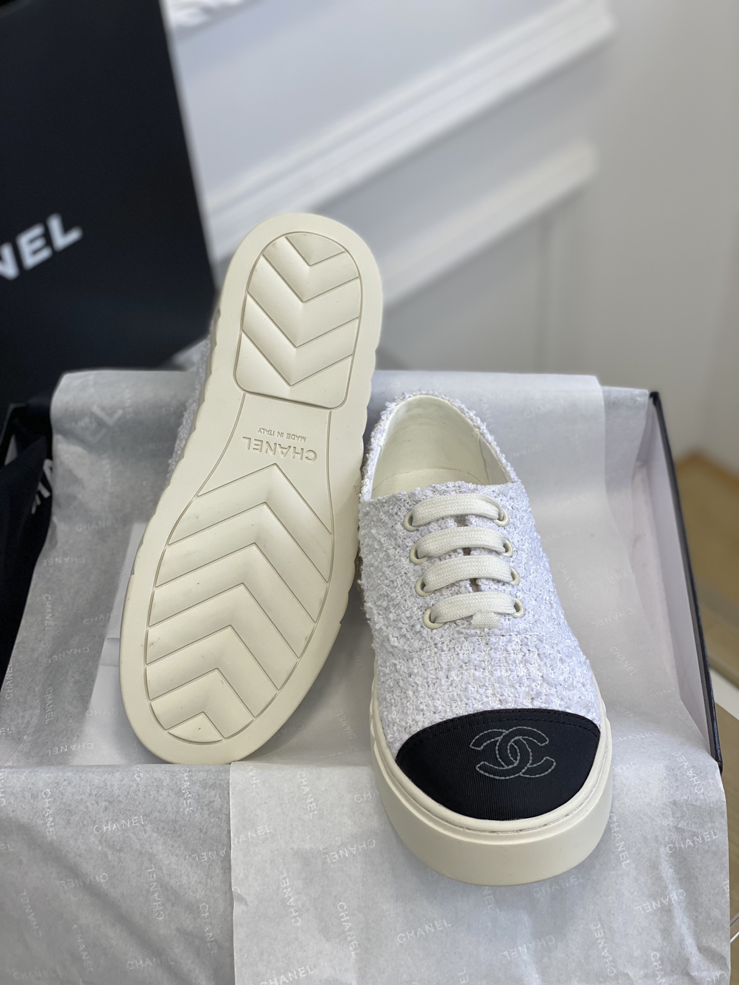 Chanel23s隐藏款帆布小白鞋！