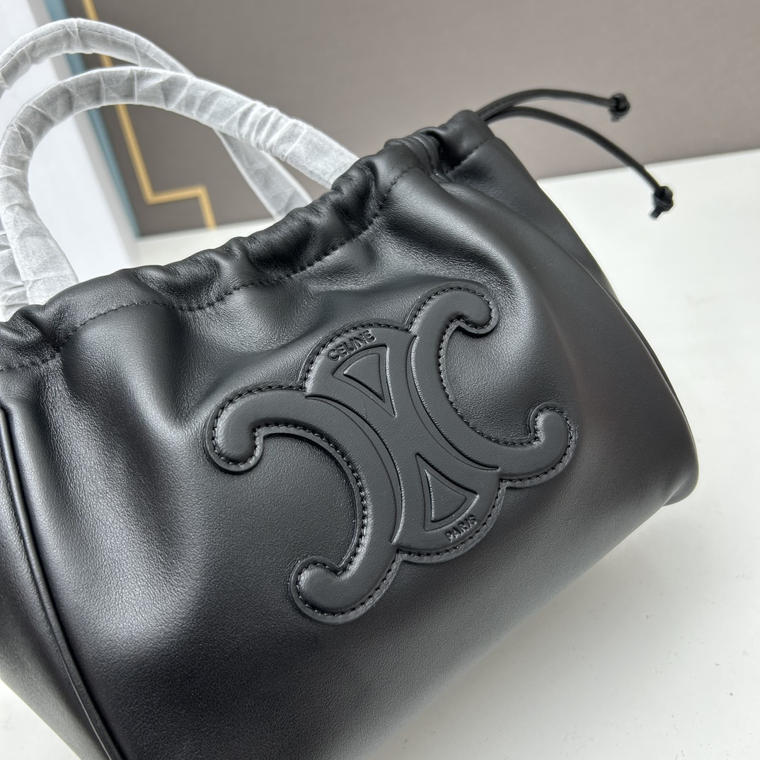 1010 CELINE｜小号光滑牛皮革抽绳包最新MINI CUIR CABAS 早春新品