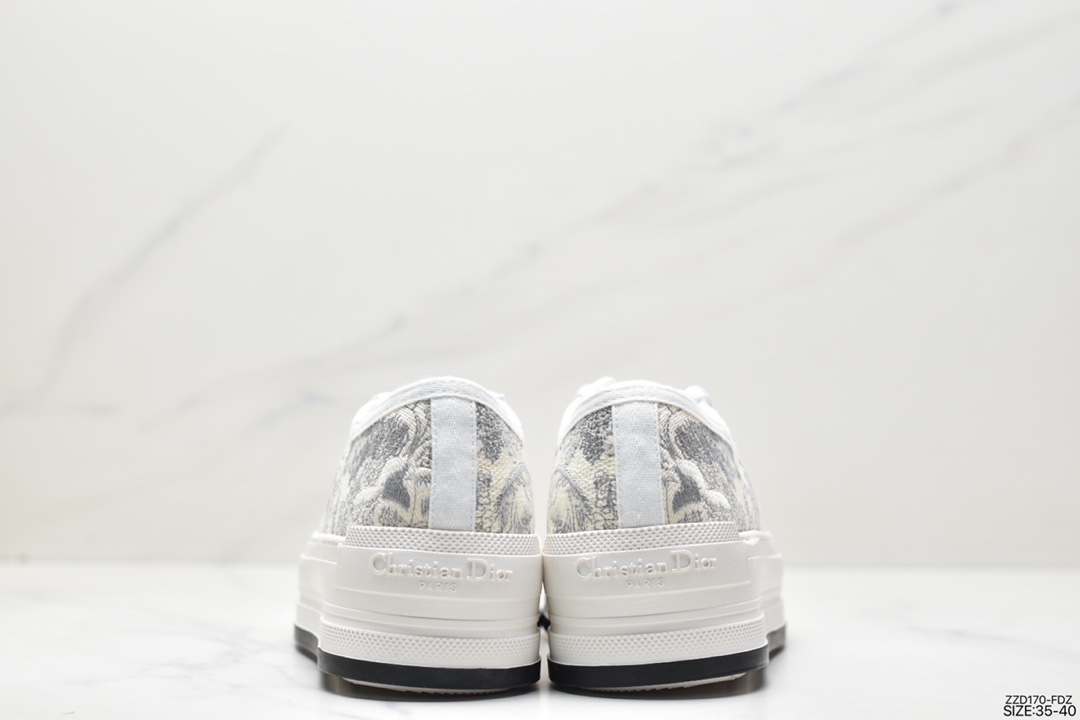 DIOR Walkn'Dior cotton high-top embroidered fashion sneakers