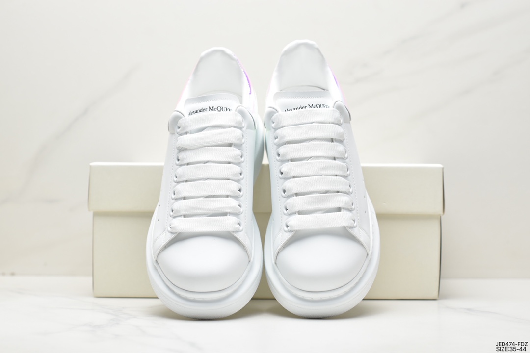 Italian luxury brand Alexander McQueen Sole Leather Sneakers low-top white shoes 553770 WHGP790 9063