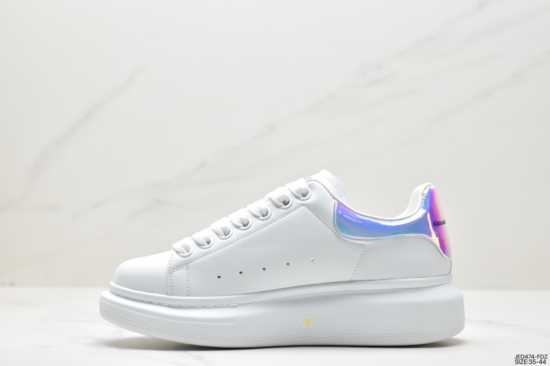 Italian luxury brand Alexander McQueen Sole Leather Sneakers low-top white shoes 553770 WHGP790 9063