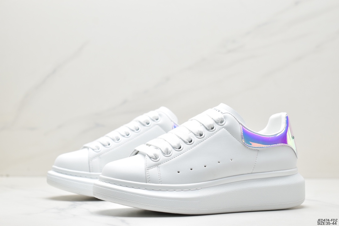 Italian luxury brand Alexander McQueen Sole Leather Sneakers low-top white shoes 553770 WHGP790 9063