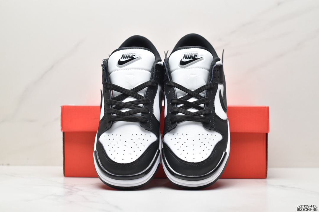 140 全新耐克Nike SB Dunk Low Twist"Panda"扣篮板鞋“黑白熊猫立体钩子”DZ2794-001