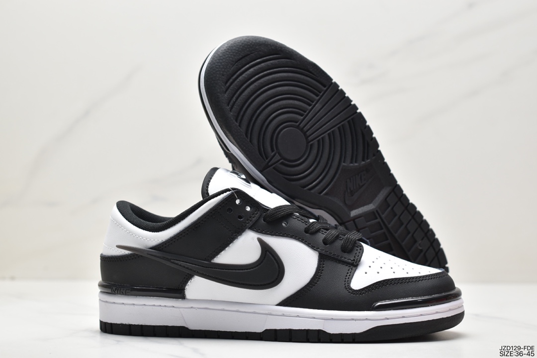 140 全新耐克Nike SB Dunk Low Twist"Panda"扣篮板鞋“黑白熊猫立体钩子”DZ2794-001