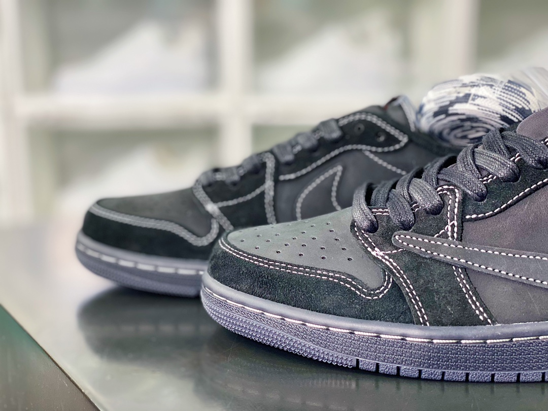 400  Air Jordan 1 Low OG SP"Black/Phantom"AJ1乔丹一代篮球鞋“TS联名黑武士白缝线倒钩5.0”DM7866-001