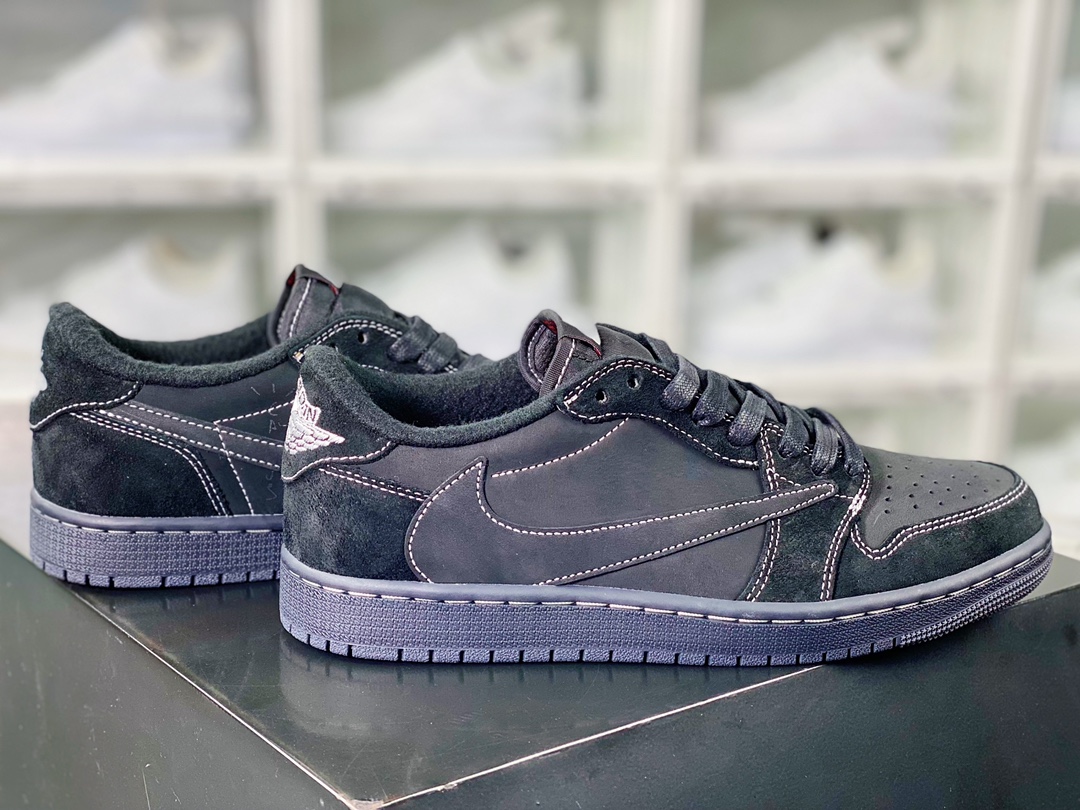 400  Air Jordan 1 Low OG SP"Black/Phantom"AJ1乔丹一代篮球鞋“TS联名黑武士白缝线倒钩5.0”DM7866-001