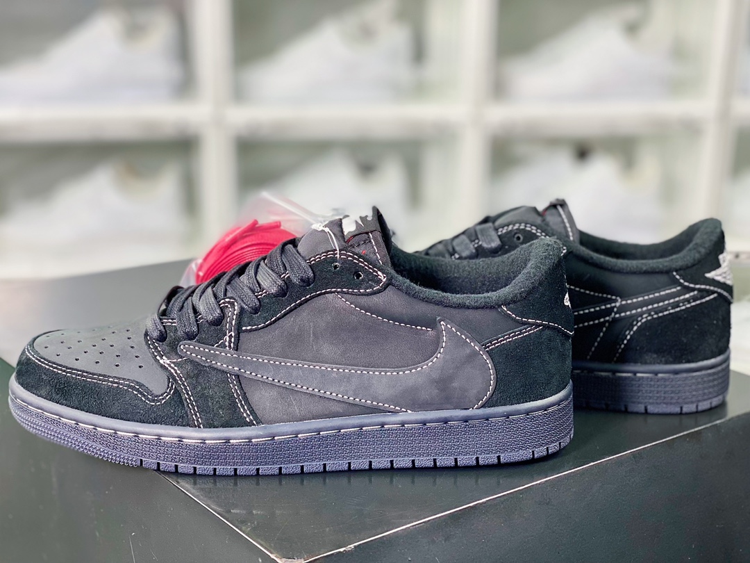 400  Air Jordan 1 Low OG SP"Black/Phantom"AJ1乔丹一代篮球鞋“TS联名黑武士白缝线倒钩5.0”DM7866-001