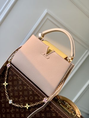 Louis Vuitton LV Capucines Bags Handbags Highest Product Quality
 Apricot Color Polishing Chains M22375