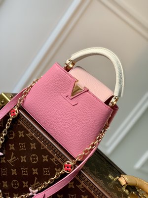 Louis Vuitton LV Capucines Bags Handbags Pink Polishing Chains M22375