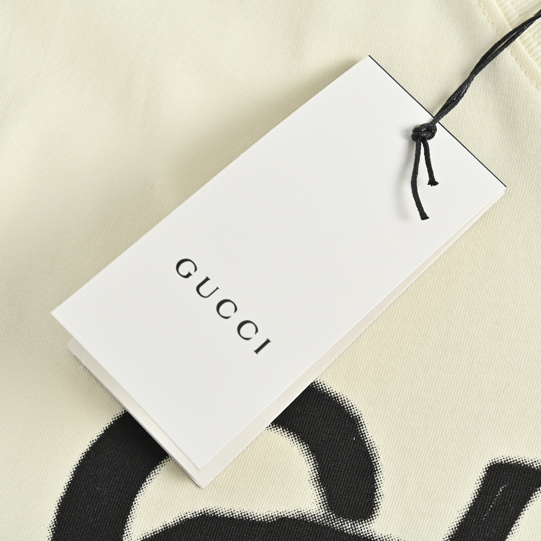 Gucci/古驰 23ss 涂鸦字母印花短袖 春夏 字母印花圆领短袖