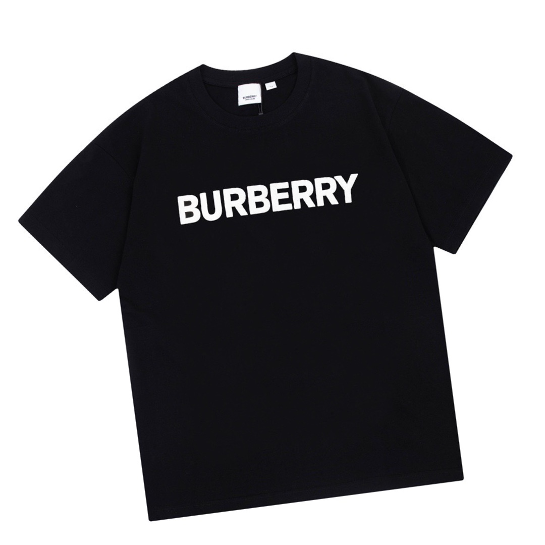 160 巴宝莉/Burberry 夏季新款 bbr经典字母发泡印花休闲情侣圆领短袖T恤