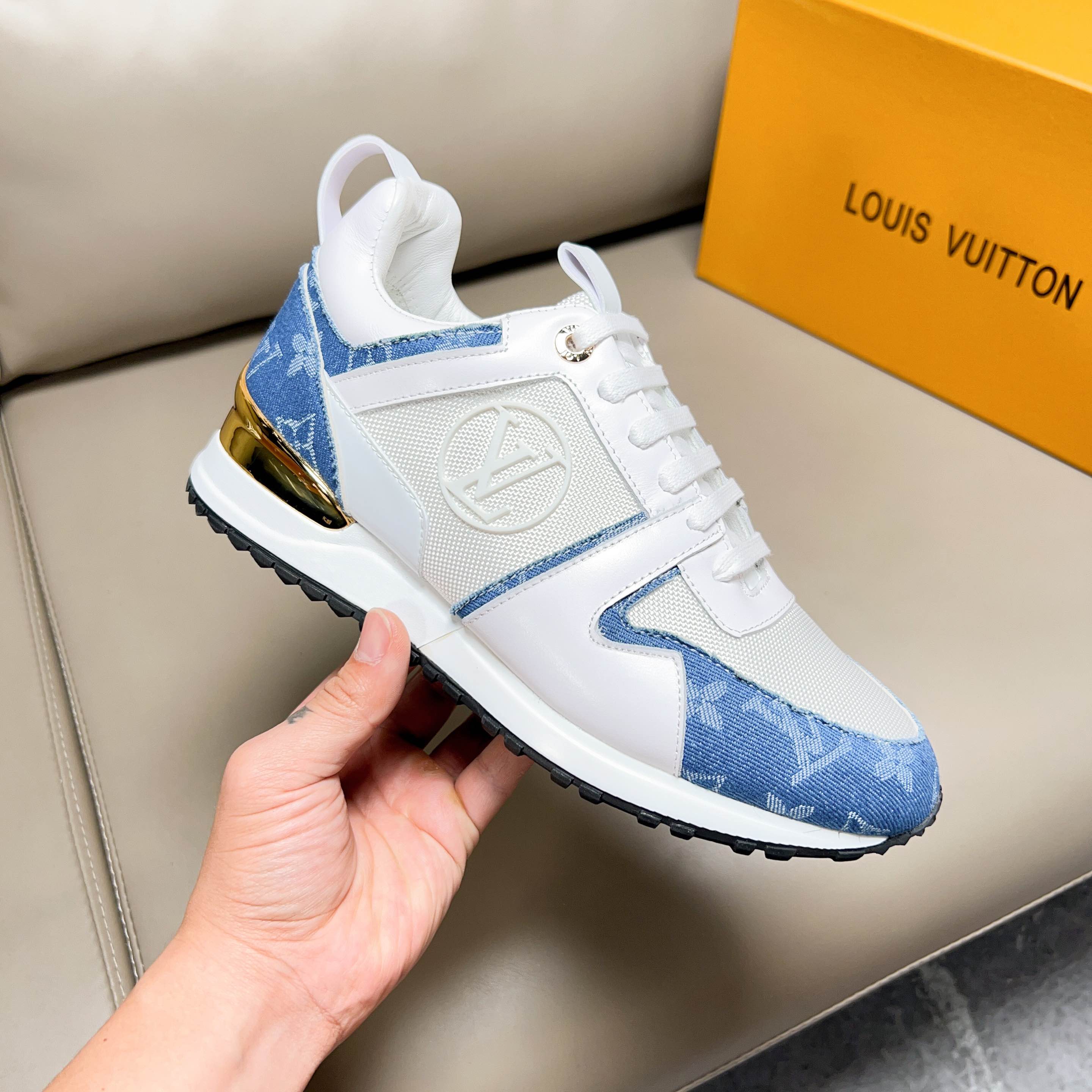 Louis Vuitton Run Away Pulse Sneakers White Blue LV Monogram Couple Shoes 6 a1683187568833 4182