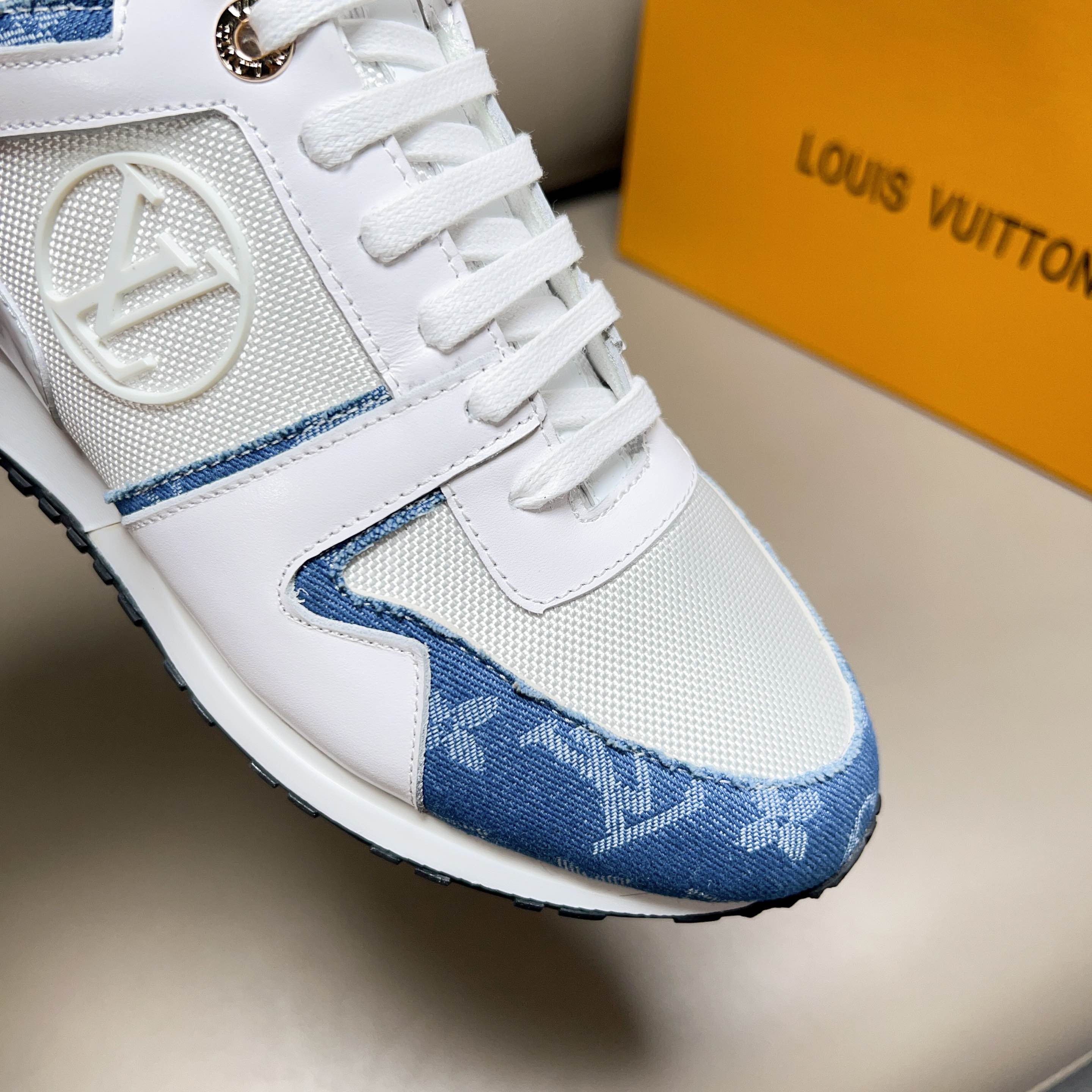 Louis Vuitton Run Away Pulse Sneakers White Blue LV Monogram Couple Shoes 8 a1683187568837 2354