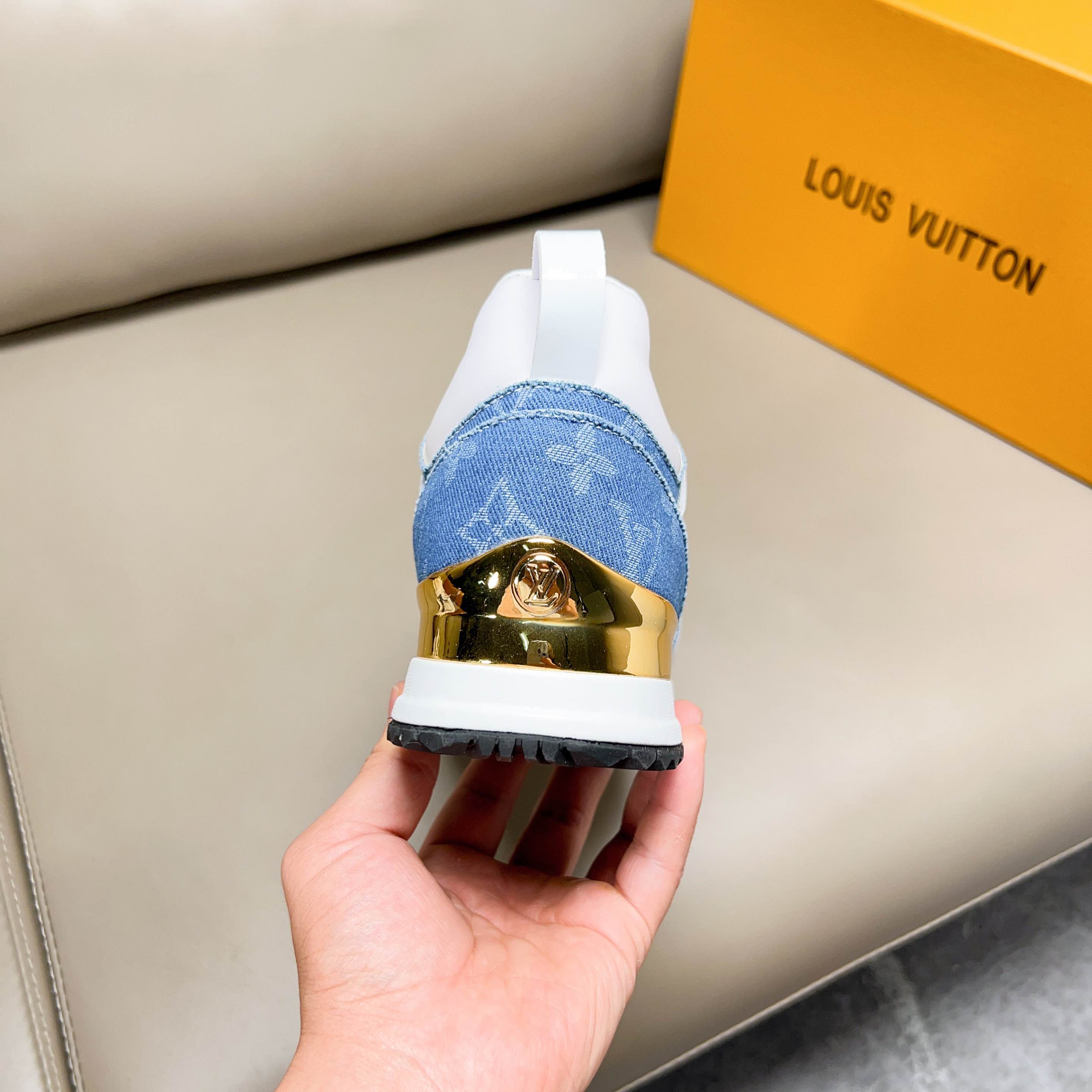 Louis Vuitton Run Away Pulse Sneakers White Blue LV Monogram Couple Shoes 9 a1683187568839 0401