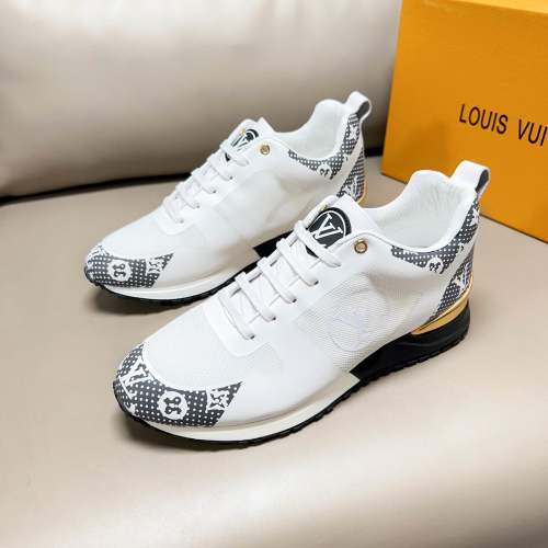 Louis Vuitton White Leather Run Away Sneakers, Size 38-44, Comfortable 1 Louis Vuitton White Leather Run Away Sneakers, Size 38-44, Comfortable
