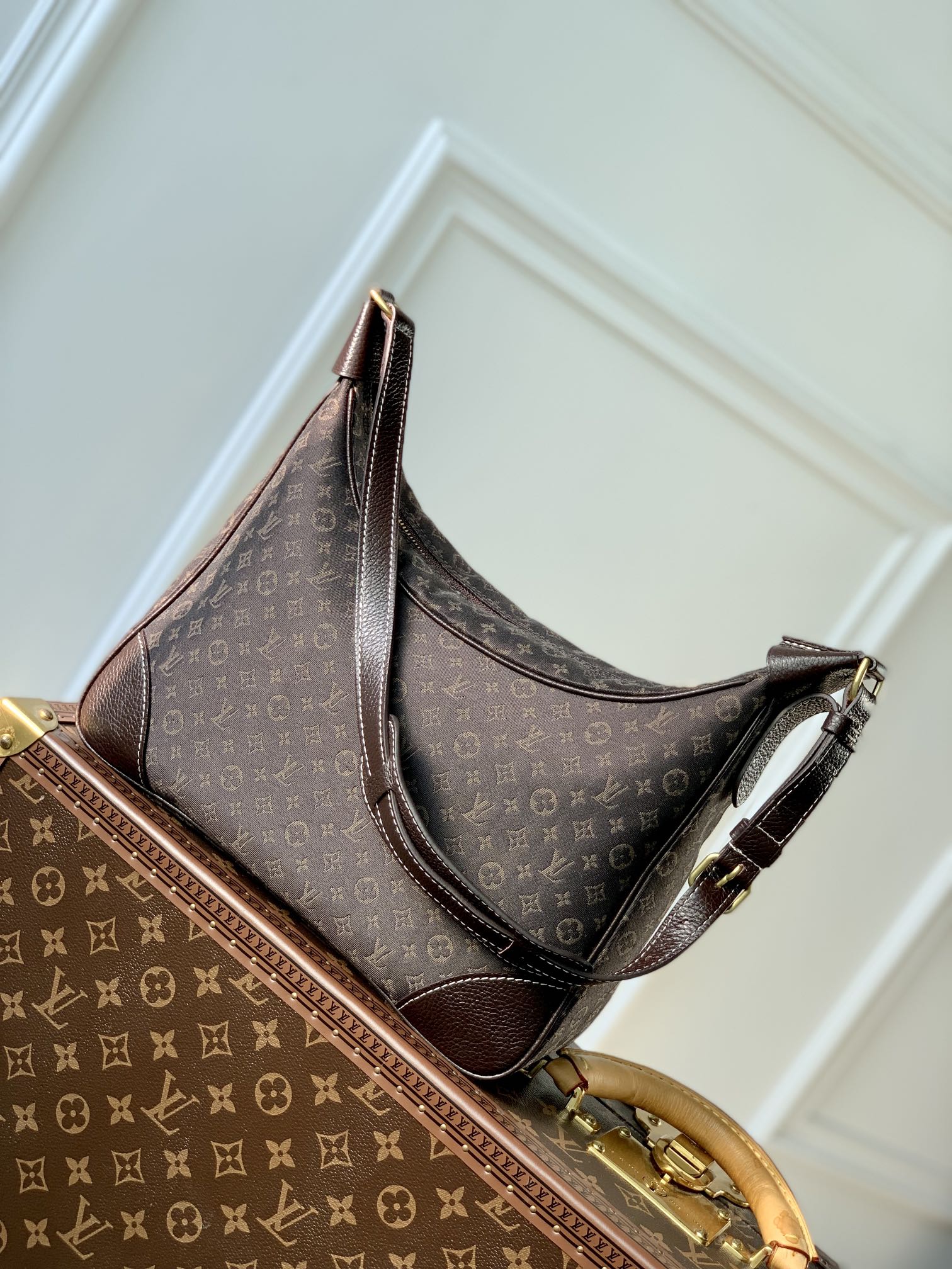 What is top quality replica
 Louis Vuitton LV Boulogne Bags Handbags Brown Unisex Monogram Canvas Denim m95225