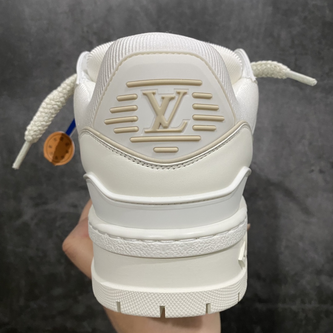 LV Trainer Maxi Little White Fat Ding Series Bread Shoes Donkey Brand 23S Fashion Show Model