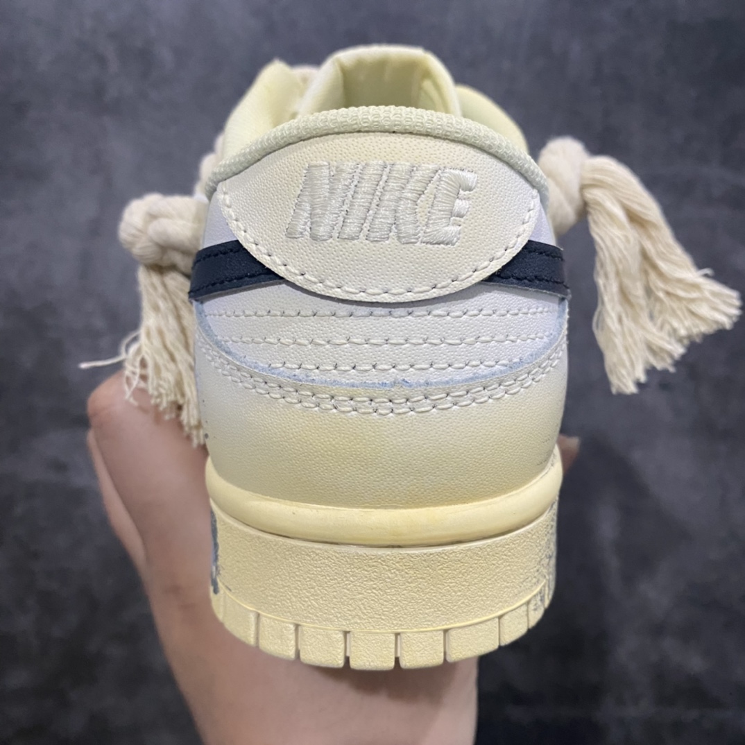 360  Nike Dunk Low"WhiteSail' 热浪制造 氧化做旧麻绳绑带浸染沙漠低帮板鞋女款米白色 DD1503-121