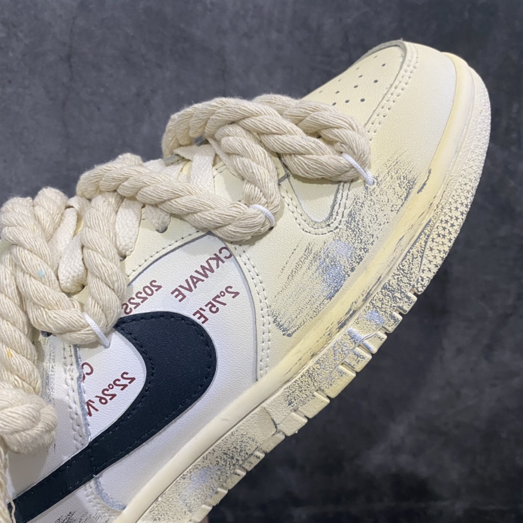 360  Nike Dunk Low"WhiteSail' 热浪制造 氧化做旧麻绳绑带浸染沙漠低帮板鞋女款米白色 DD1503-121