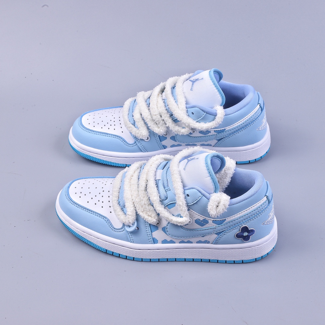 Air Jordan 1 Low White and Blue Deconstructed Drawstring Low Top DC0774-141