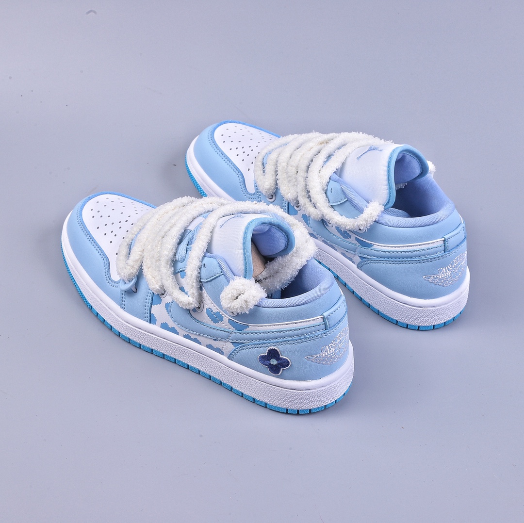 Air Jordan 1 Low White and Blue Deconstructed Drawstring Low Top DC0774-141