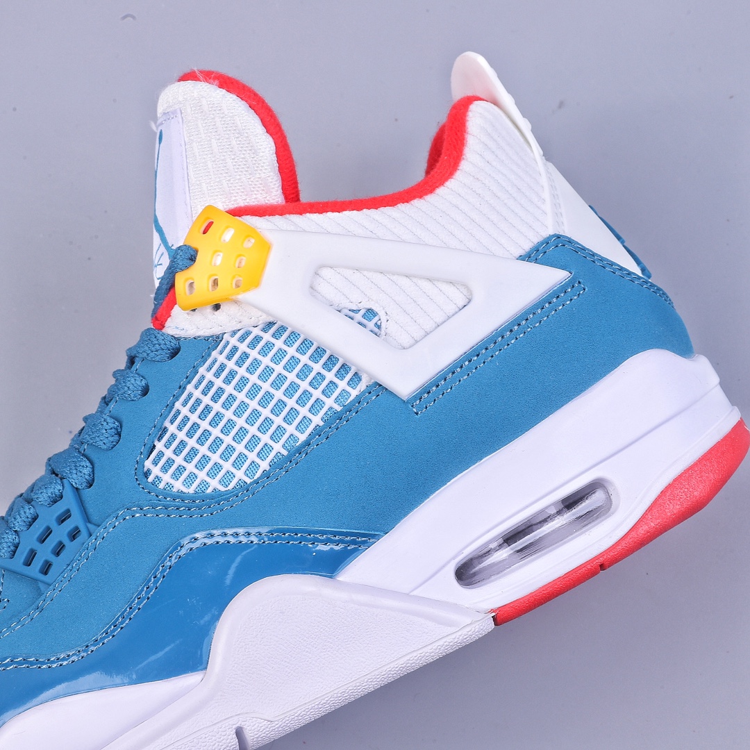 Little Green x Air Jordan AJ4 Retro Blue, White and Red Suede Unit-01 DR6925-400