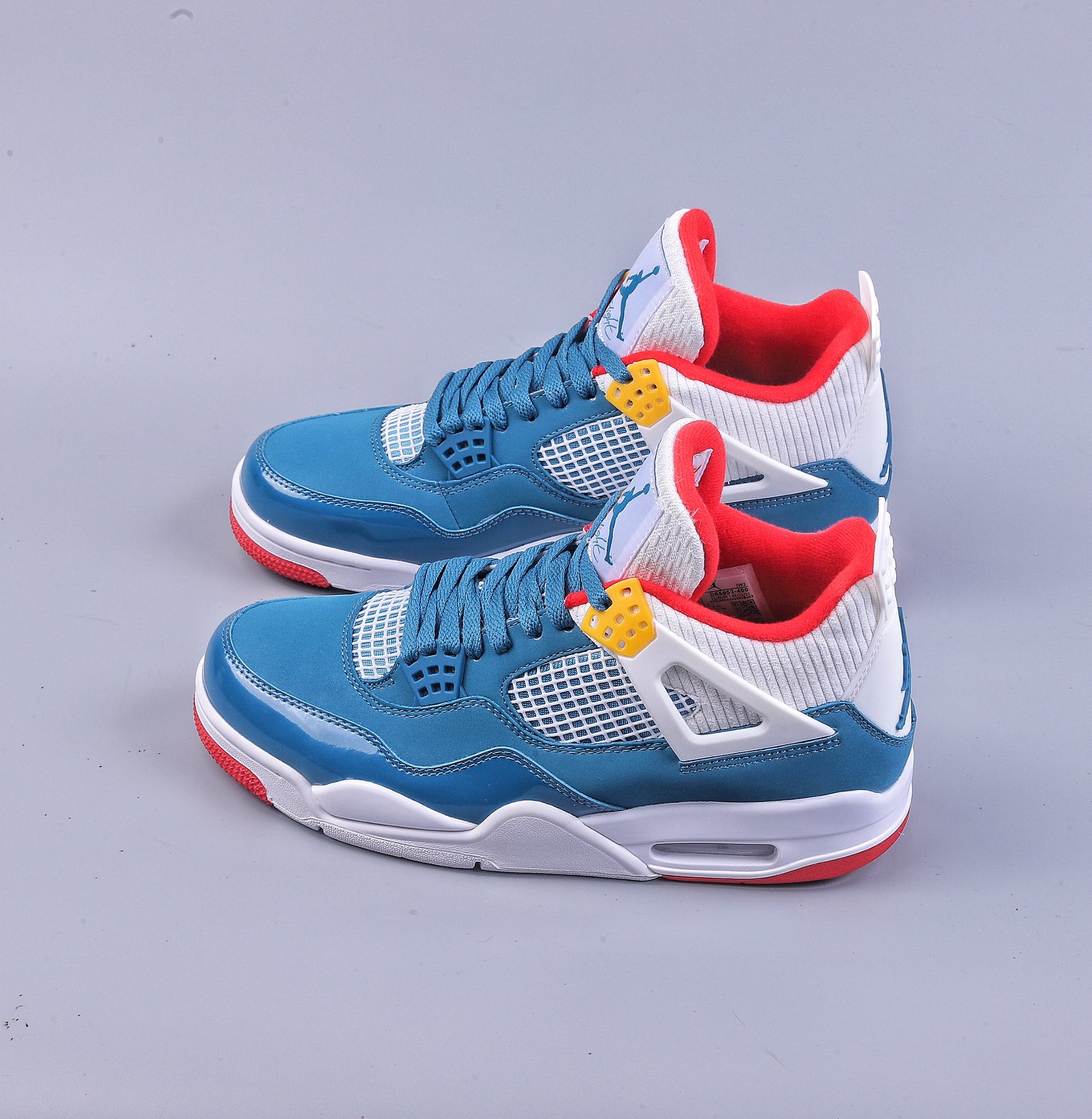 Little Green x Air Jordan AJ4 Retro Blue, White and Red Suede Unit-01 DR6925-400