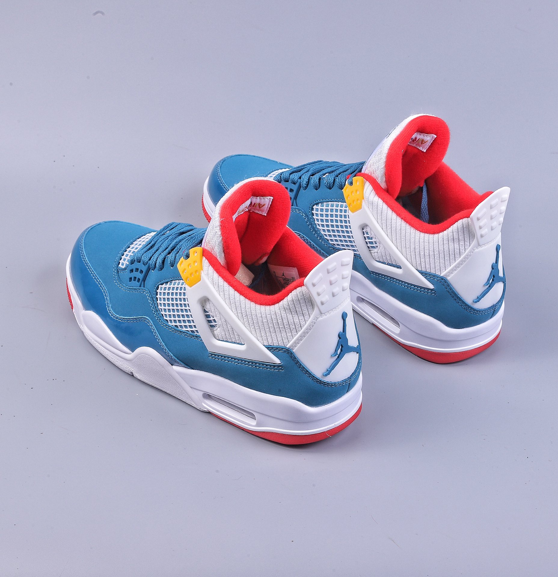 Little Green x Air Jordan AJ4 Retro Blue, White and Red Suede Unit-01 DR6925-400