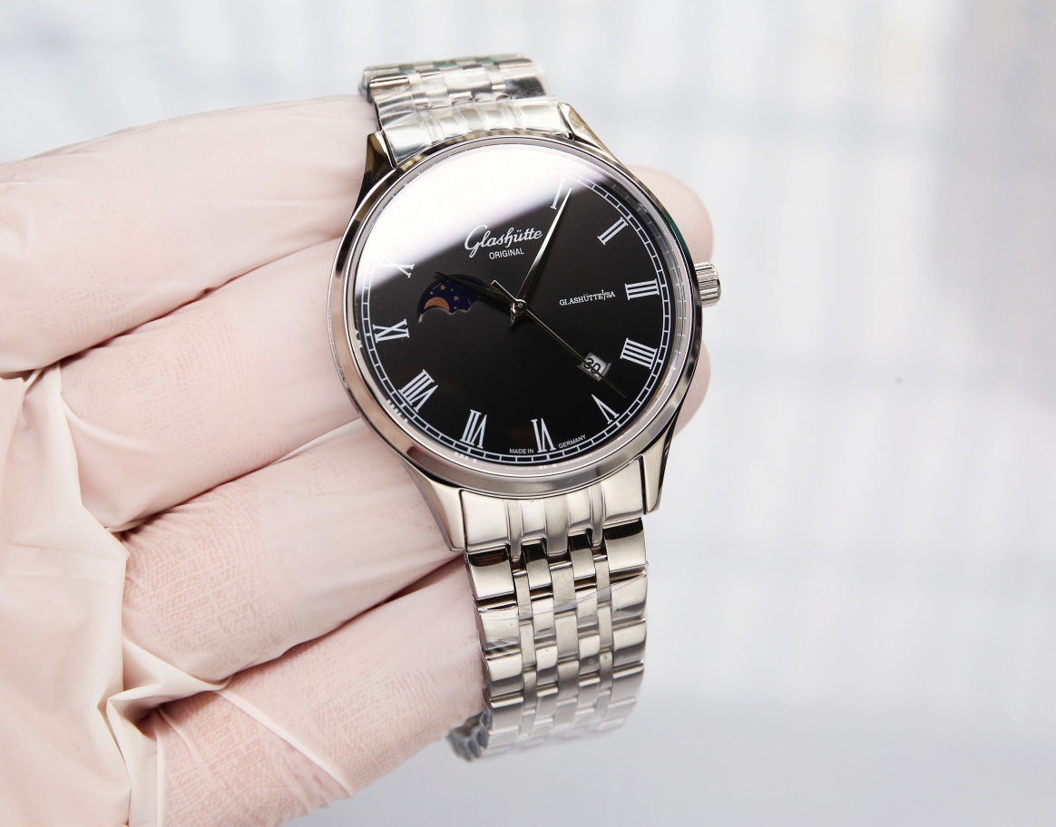 Luxury Men’s Watch: Grasuti Sun & Moon Star Series with Custom 821 Cores