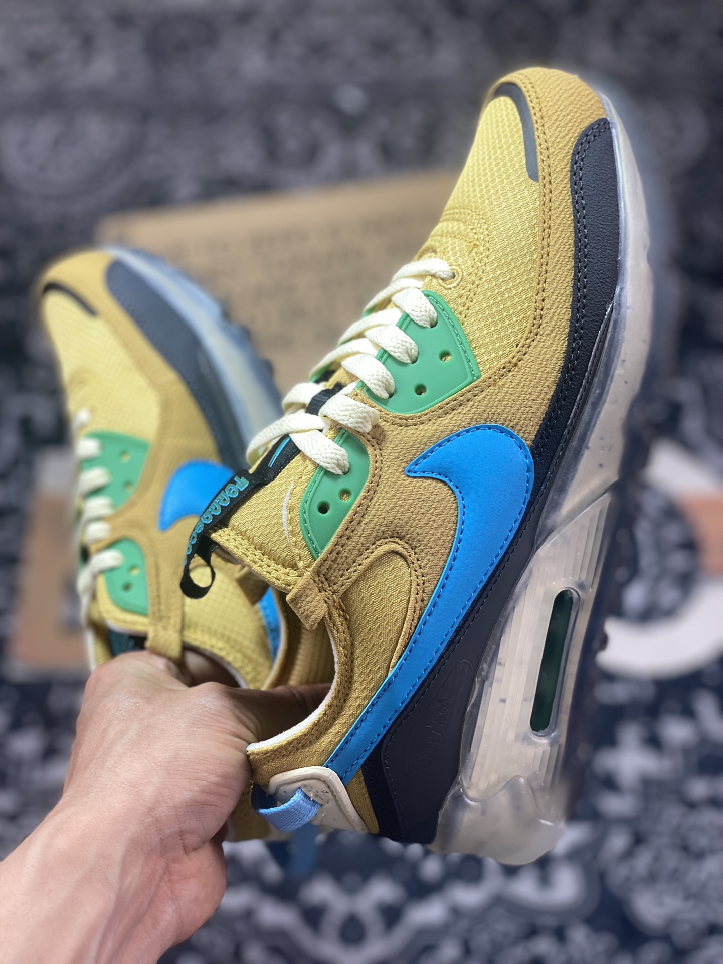 Nike Air Max Terrascape 90” Wheat Gold Stadium Green” Mountain Terrain Series Running Shoes ”Oxford Cloth Wheat Yellow Carbon Black Green Blue” DQ3987-700