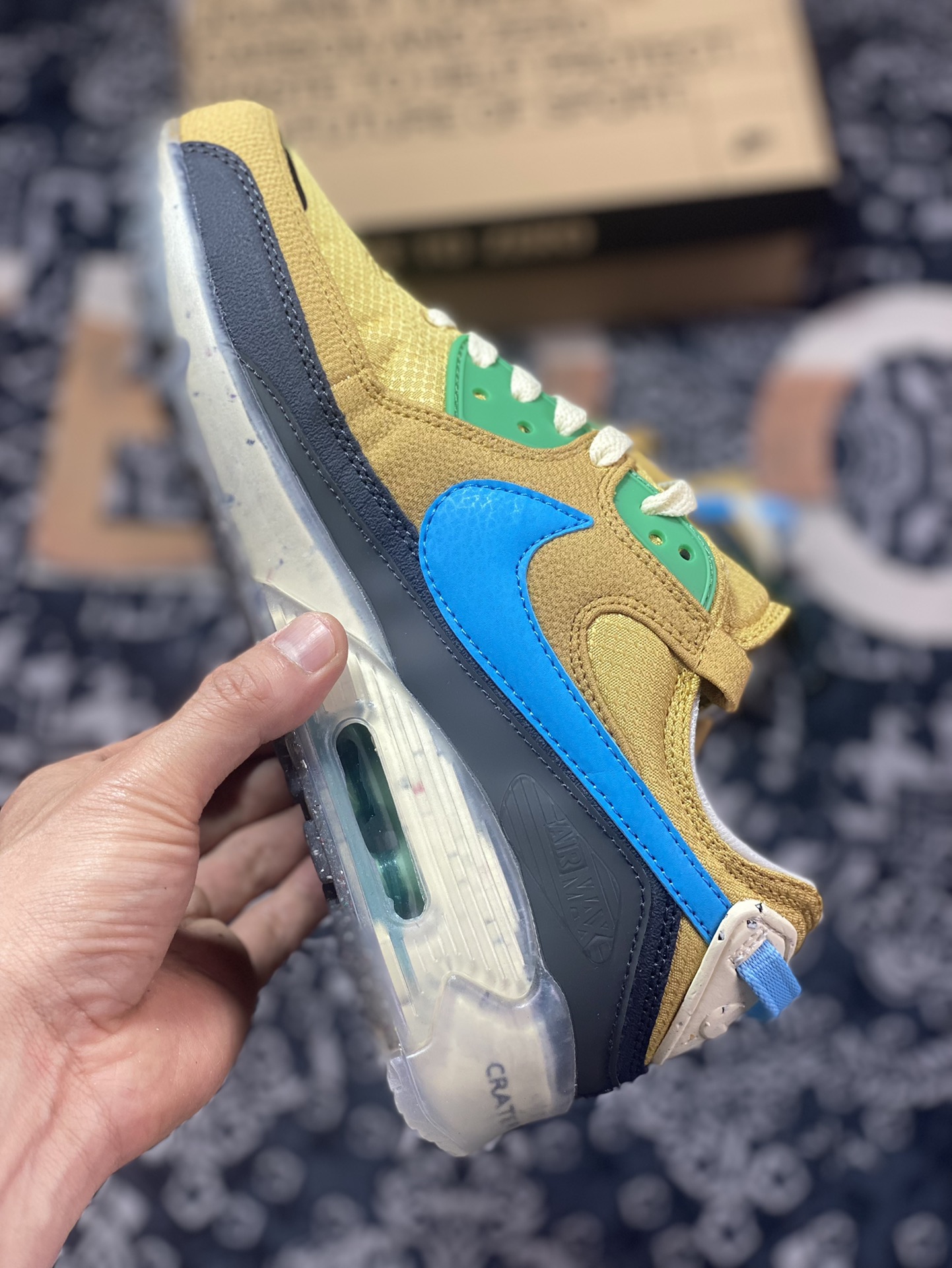 Nike Air Max Terrascape 90” Wheat Gold Stadium Green” Mountain Terrain Series Running Shoes ”Oxford Cloth Wheat Yellow Carbon Black Green Blue” DQ3987-700