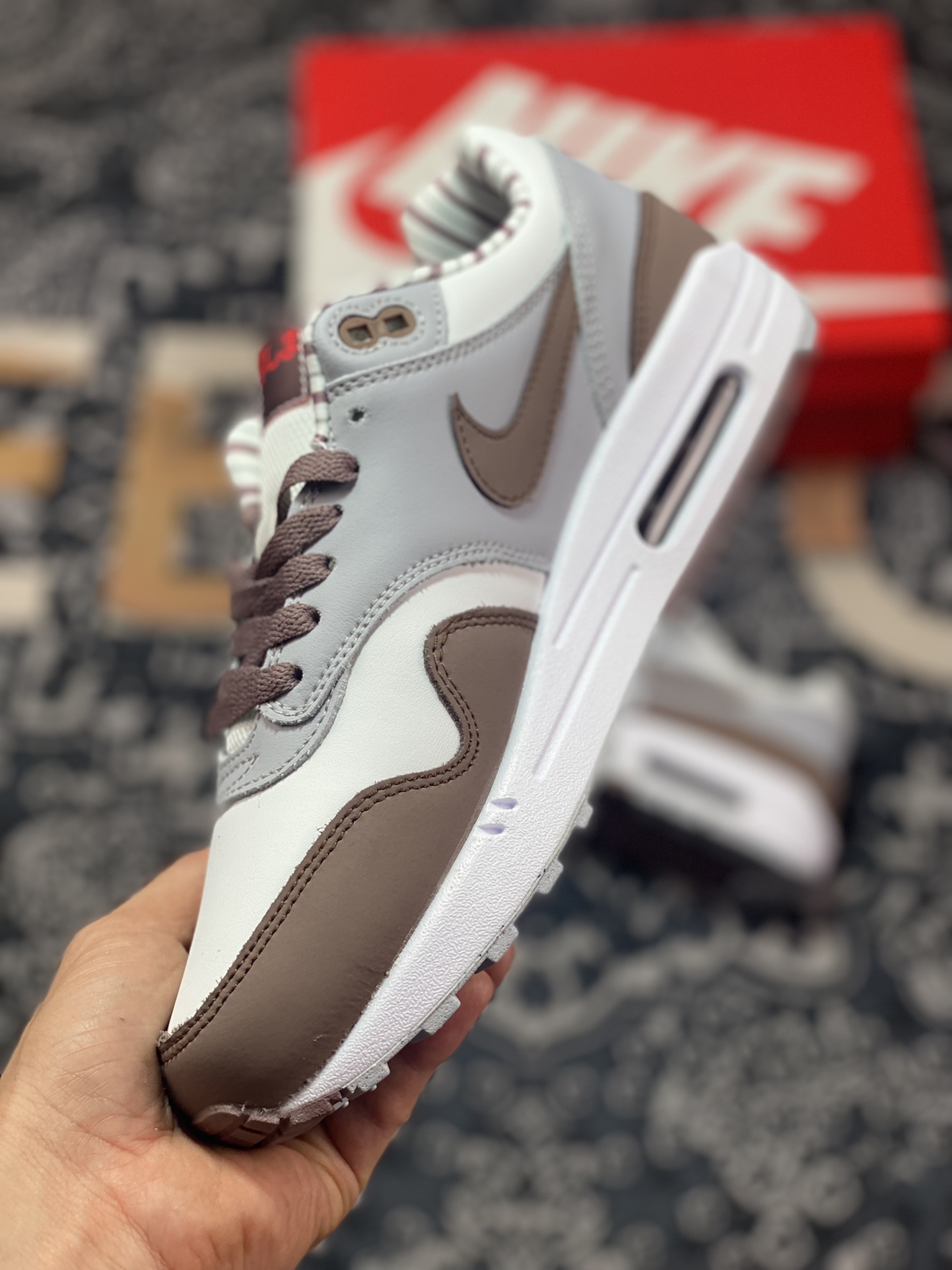 Nike Air Max 1 ”Shima Shima” White Brown Grey FB8916-100