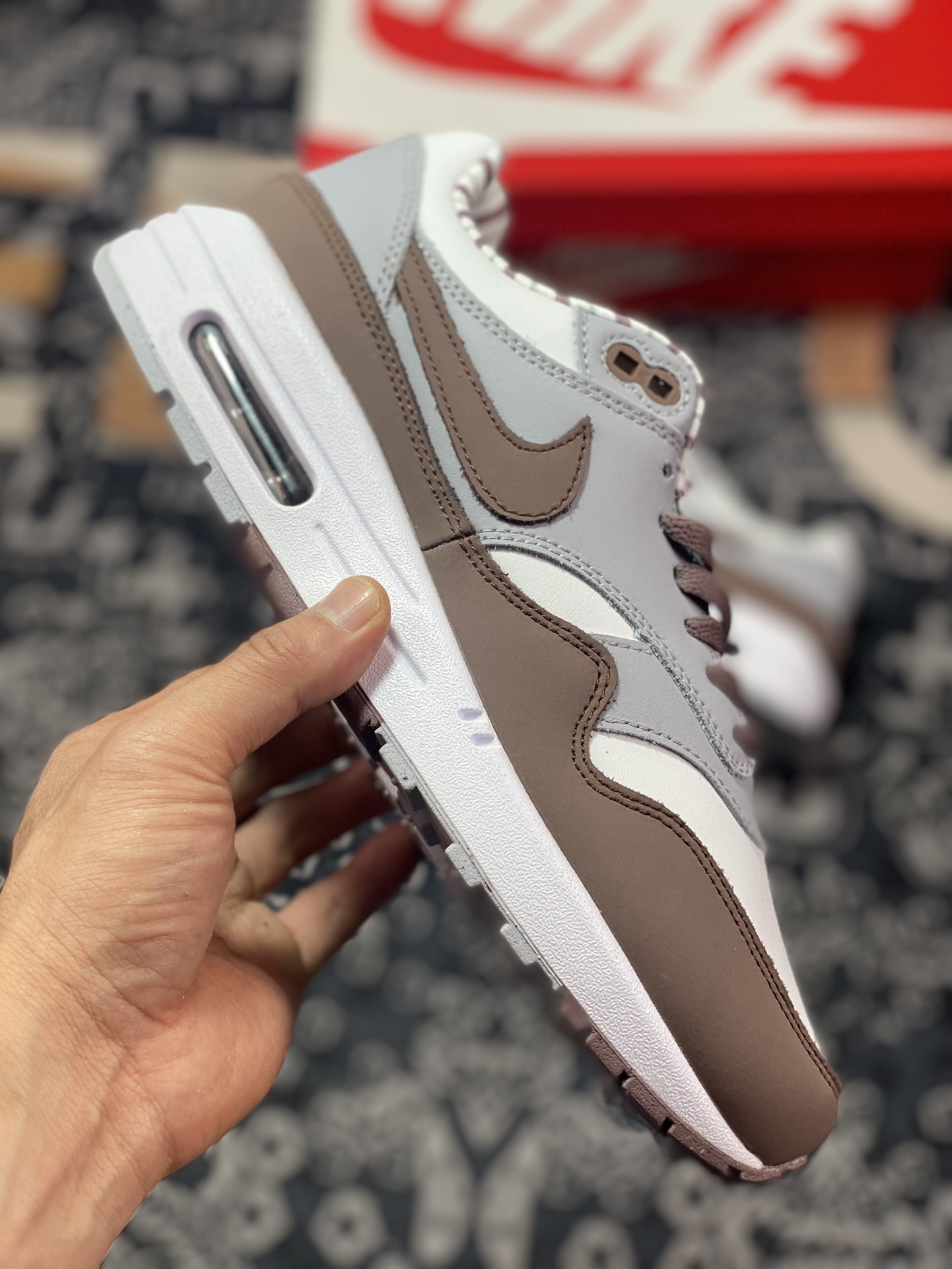 Nike Air Max 1 ”Shima Shima” White Brown Grey FB8916-100