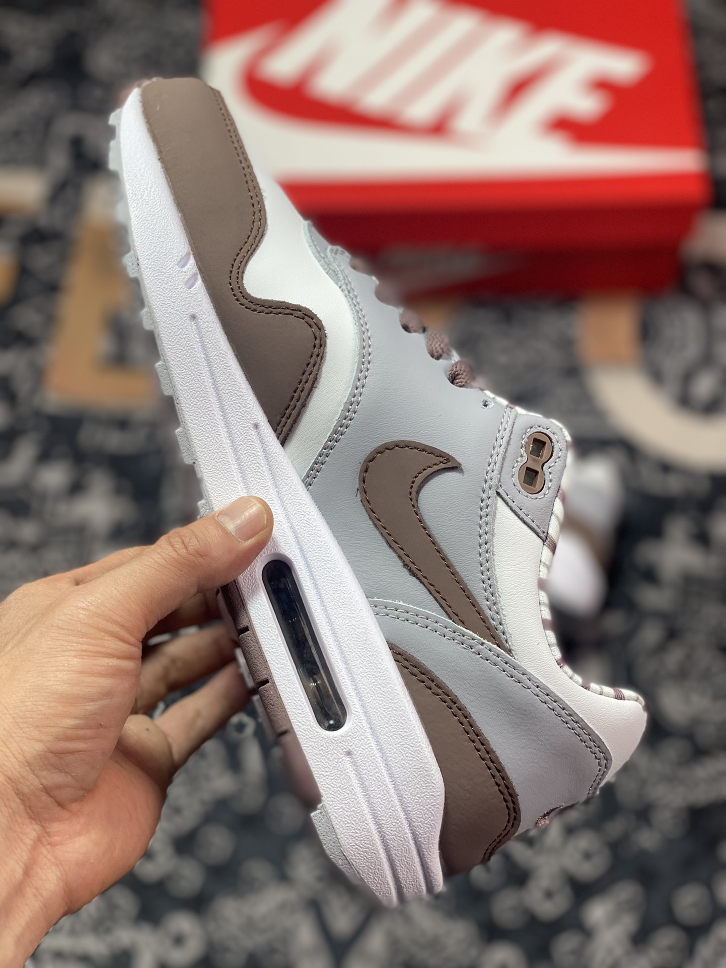 Nike Air Max 1 ”Shima Shima” White Brown Grey FB8916-100