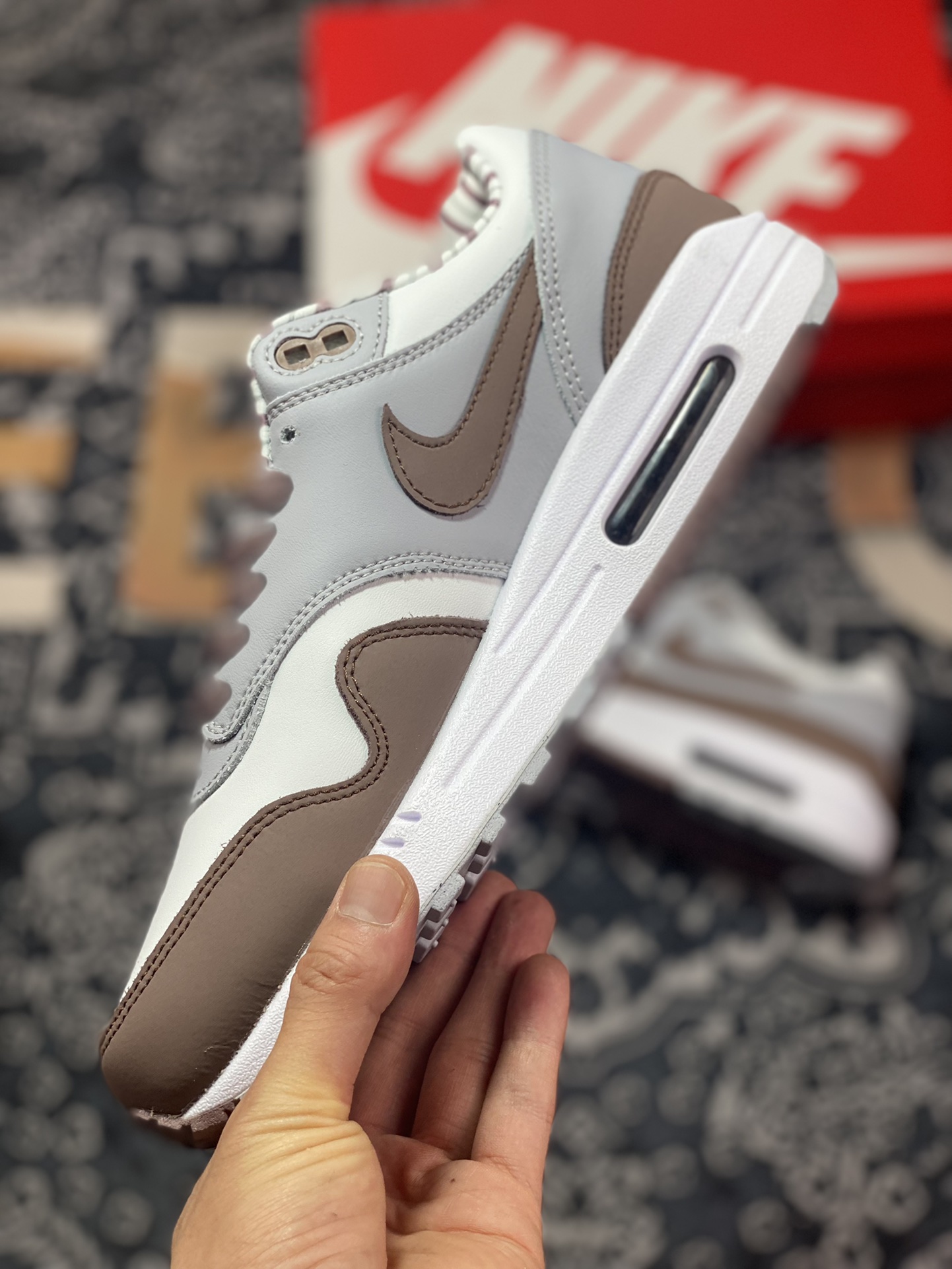 Nike Air Max 1 ”Shima Shima” White Brown Grey FB8916-100