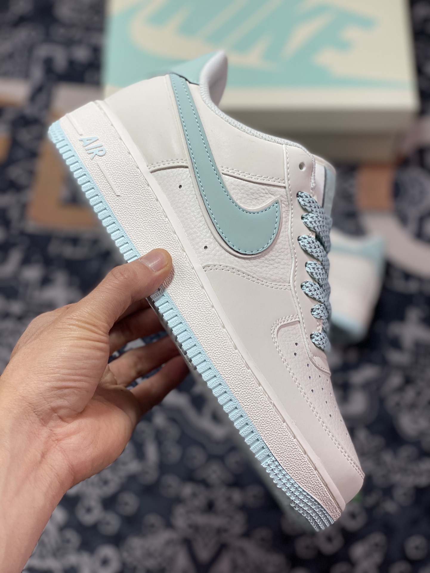 Nike Air Force 1'07 Low”Beige White/Mint Blue Reflective” Air Force One Sneakers GL6835-011