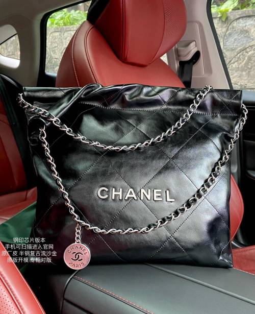 Chanel 22 Handbag 35cm Black with Silver Hardware Shopping Bag 1 Chanel 22 Handbag 35cm Black with Silver Hardware Shopping Bag