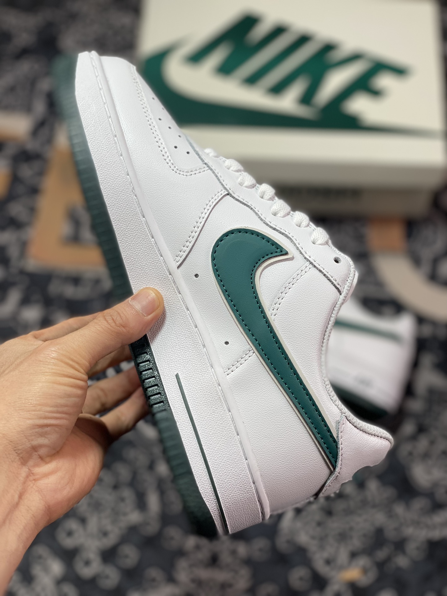 Nike Air Force 1 '07 Low QS ”White/University Blue Mini Swoosh” Air Force One Sneakers CV5696-966