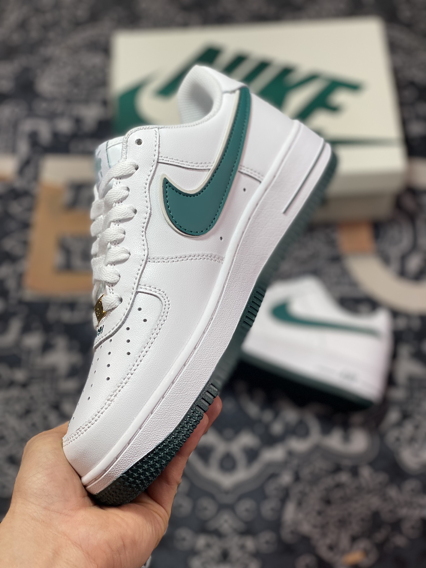 Nike Air Force 1 '07 Low QS ”White/University Blue Mini Swoosh” Air Force One Sneakers CV5696-966