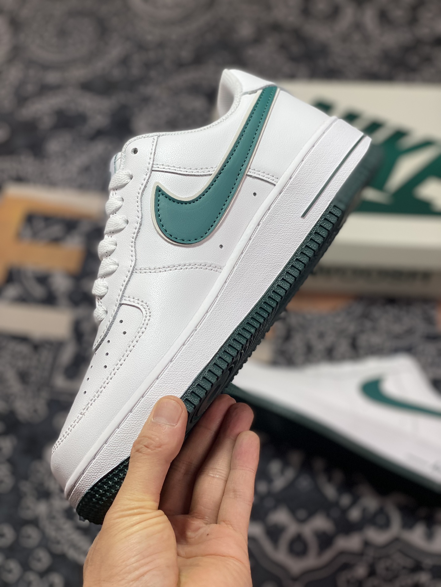 Nike Air Force 1 '07 Low QS ”White/University Blue Mini Swoosh” Air Force One Sneakers CV5696-966