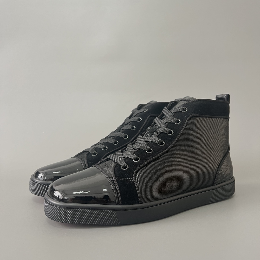 Shop Now
 Christian Louboutin New
 Skateboard Shoes Black Cowhide High Tops