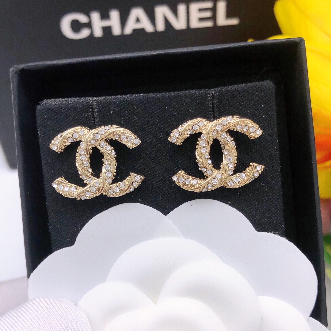 Chanel Bijoux Boucle D’Oreille Meilleur site pour les répliques
 Or Gravure Série printemps Fashion