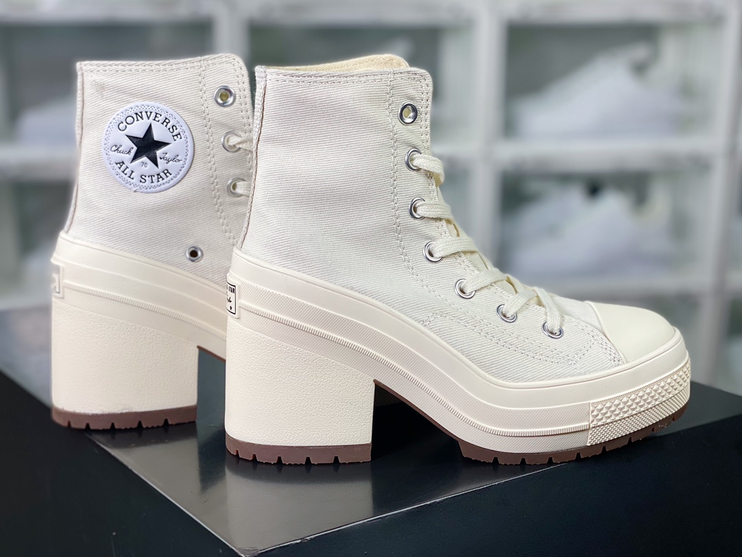 220 Converse All Star Chuck Taylor 1970s De Luxe Heel"White" 高跟鞋“帆布白黑”A05348C