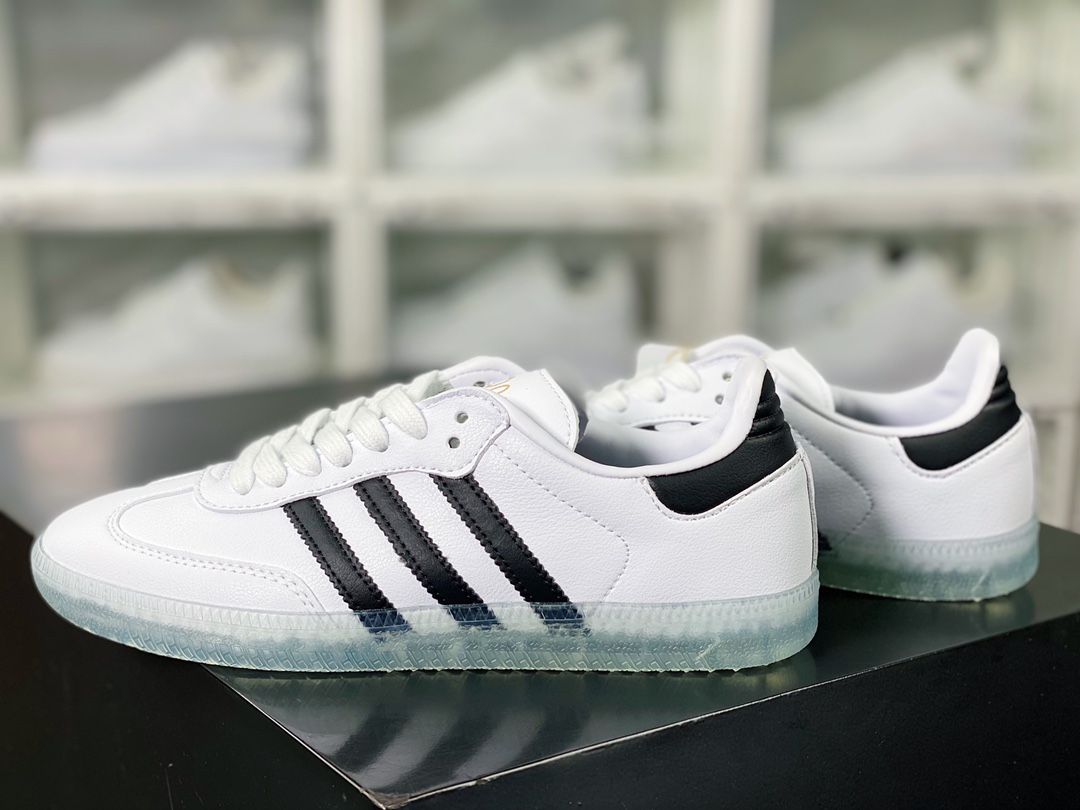 Jason Dill x 【Adidas】 Originals Samba OG ”White/Black” Samba Sneakers ”Joint White and Black Transparent Crystal Bottom” GZ4730