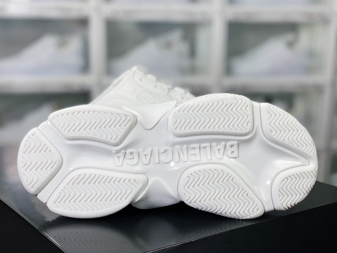 Balenciaga Track Mule Clear Sole Sneakers Retro Wild Running Grandpa Jogging Shoes ”White Half Slip” 653814 W2FA6 9710