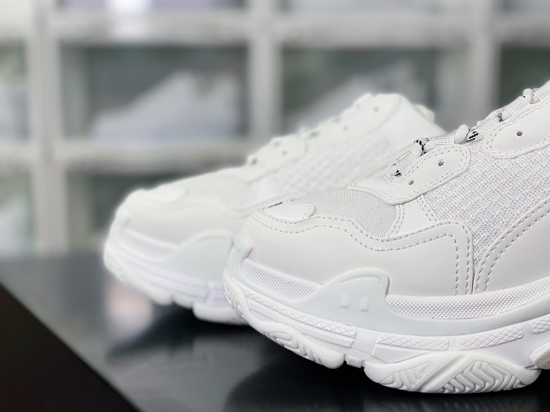 Balenciaga Track Mule Clear Sole Sneakers Retro Wild Running Grandpa Jogging Shoes ”White Half Slip” 653814 W2FA6 9710