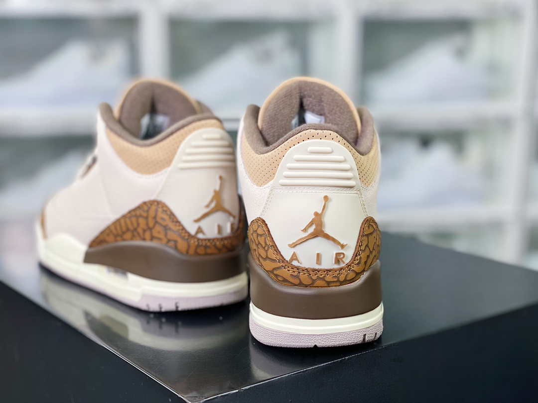 380 Air Jordan 3 Retro"Palamino"迈克尔·乔丹AJ3代中帮篮球鞋“摩卡棕米白爆裂纹”CT8532-102