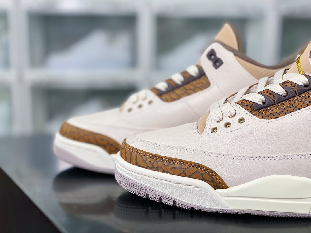 380 Air Jordan 3 Retro"Palamino"迈克尔·乔丹AJ3代中帮篮球鞋“摩卡棕米白爆裂纹”CT8532-102