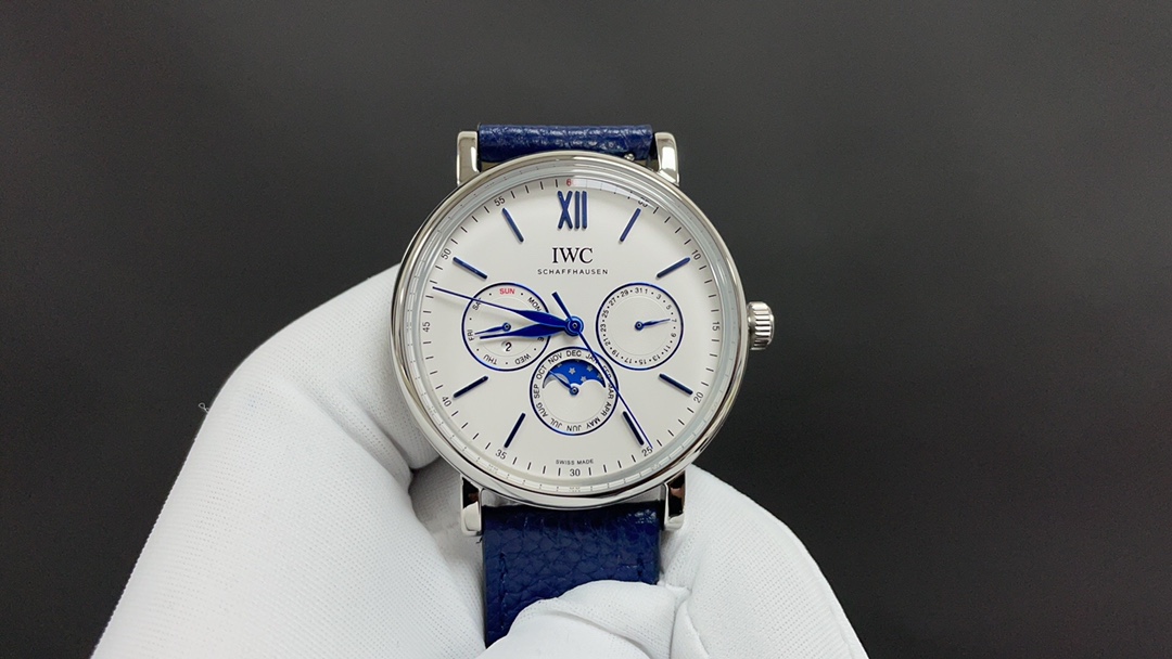 Dove acquistare la migliore replica
 IWC Qualità dello specchio
 Orologio da Polso Blu Pelle di vitello bovina